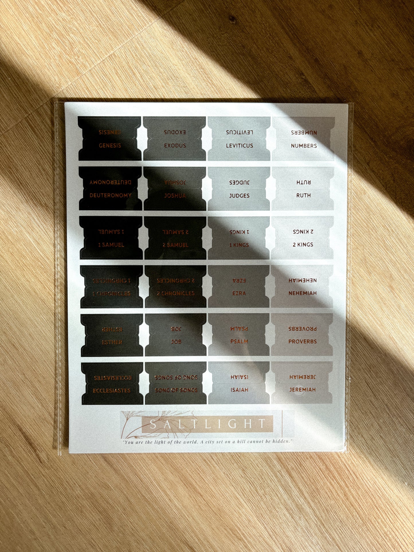 Bible Tabs Black Copper | Matte-Coated Sticker Tabs