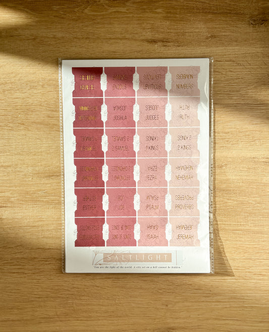 Bible Tabs Rose Floral | Matte-Coated Sticker Tabs