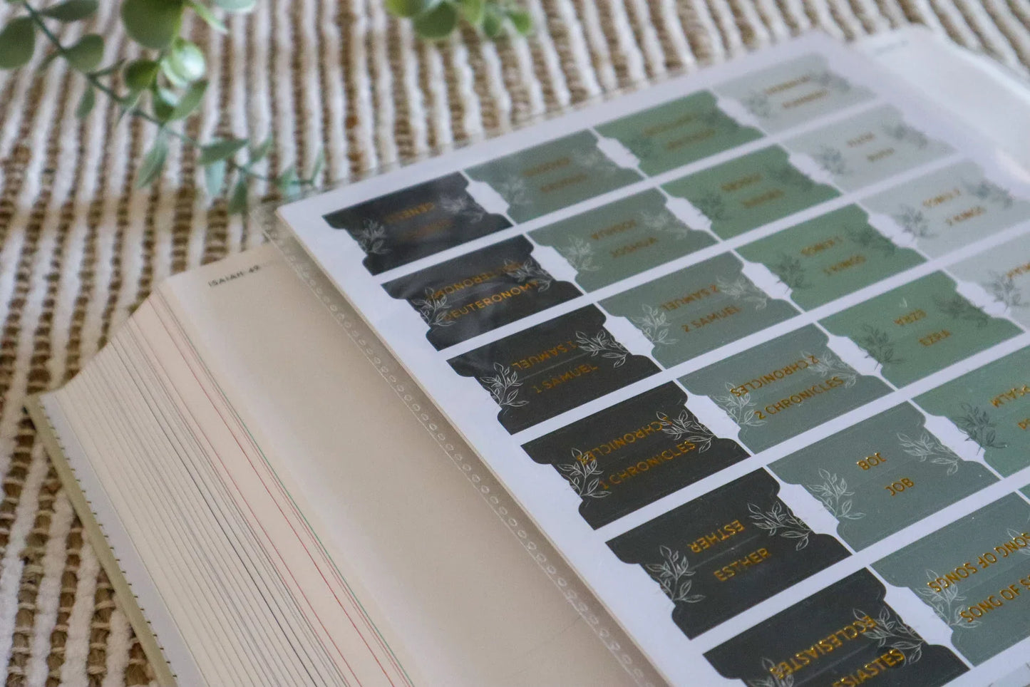 Bible Tabs Pine Bliss | Matte-Coated Sticker Tabs